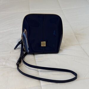 Dooney & Bourke Glossy Patent Leather Navy Crossbody Bag